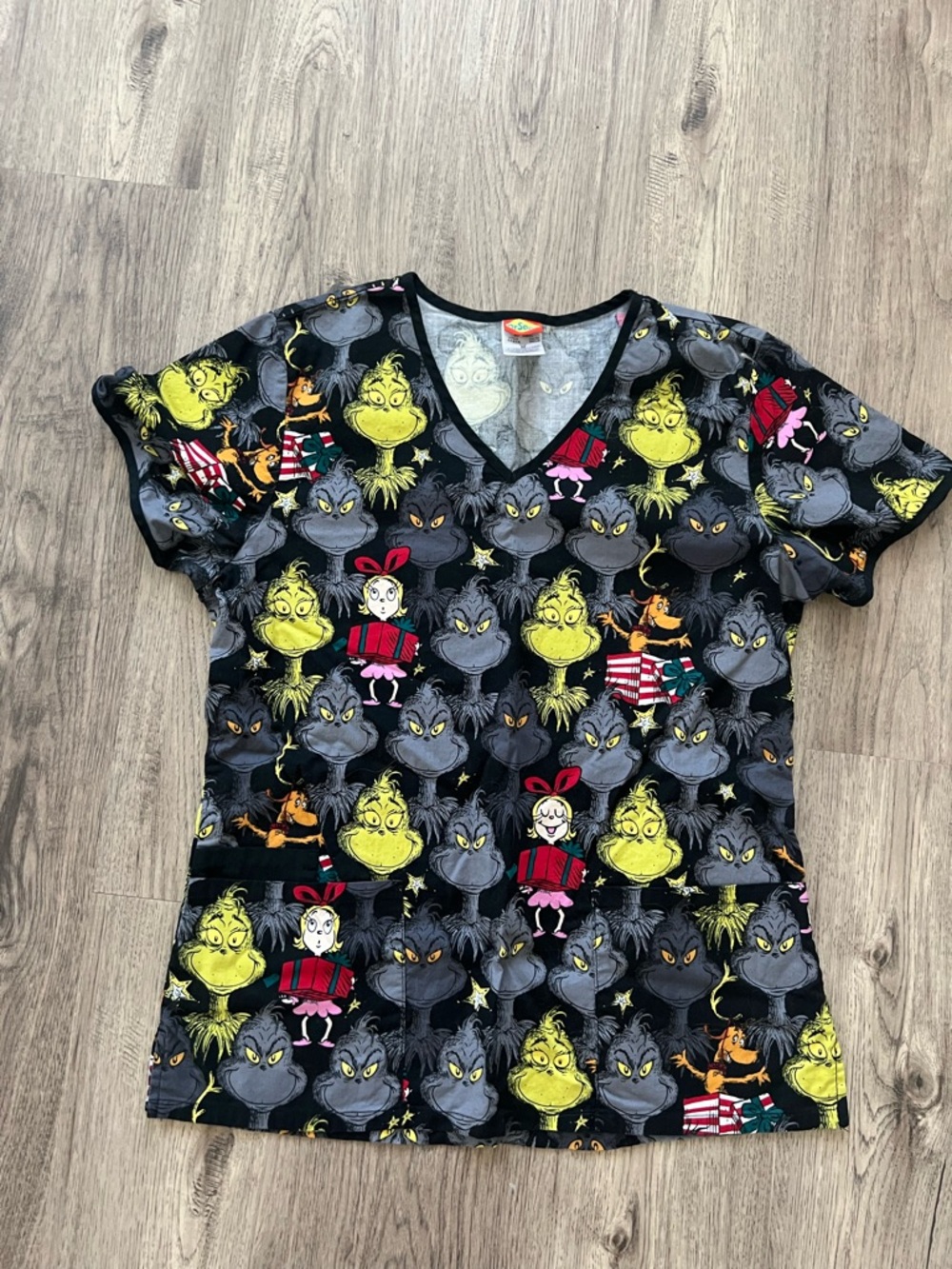 Womens grinch scrub top